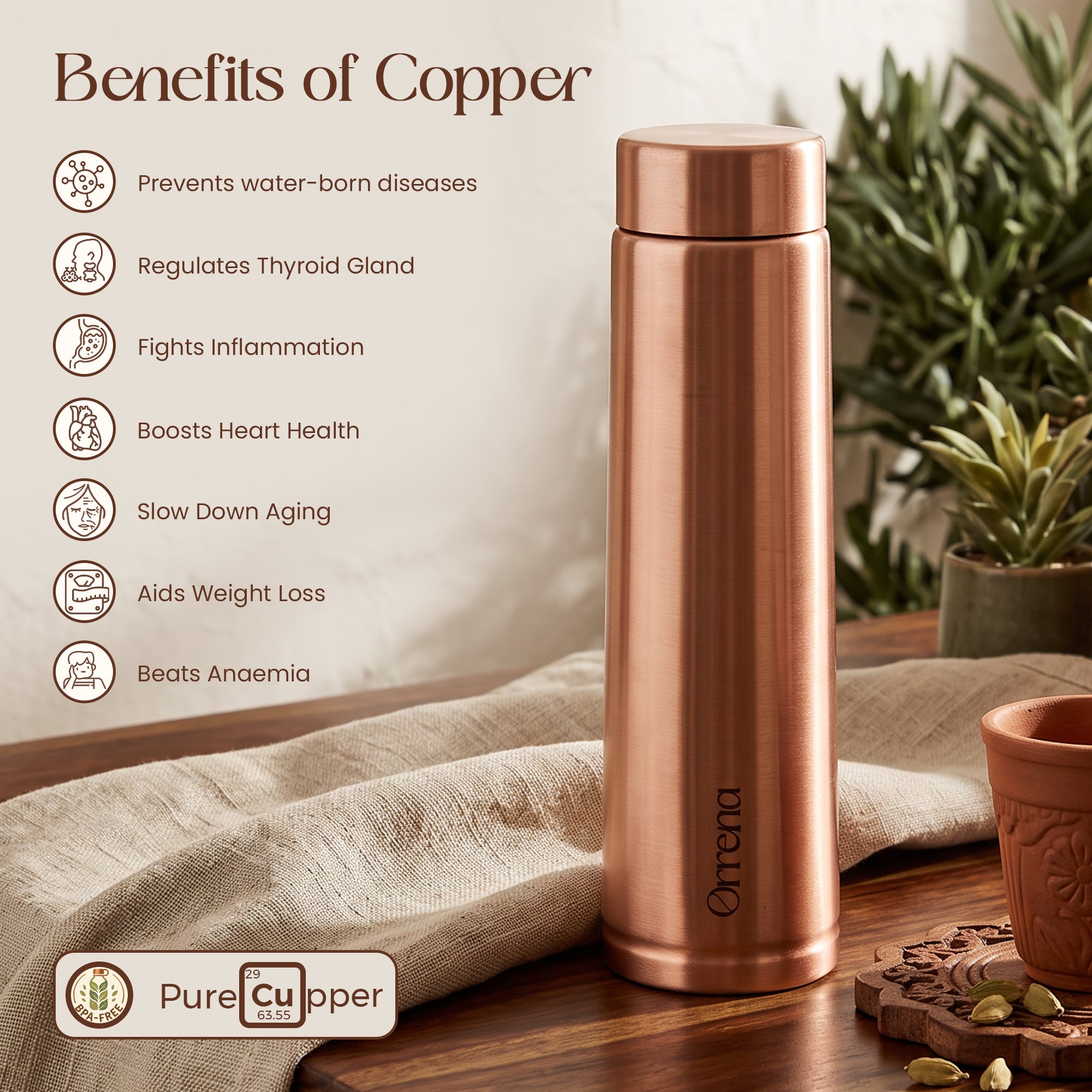 COPPER BEER BOTTLE