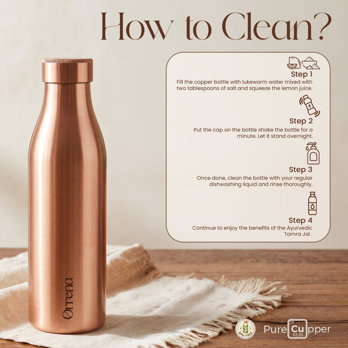 COPPER CURVIE BOTTLE