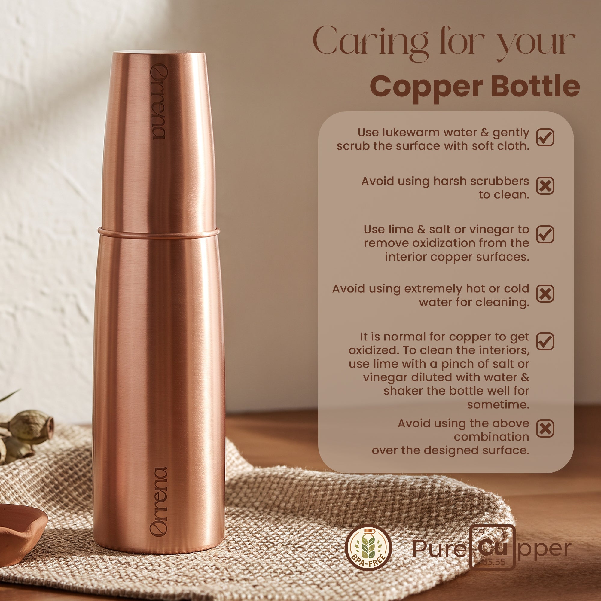 COPPER UNIQUE BOTTLE
